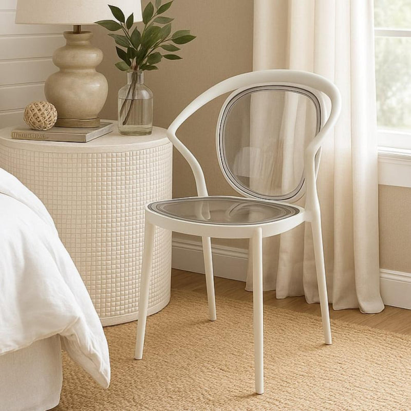 Modern Plastic Chair with Clear Back - 56x50x81 cm