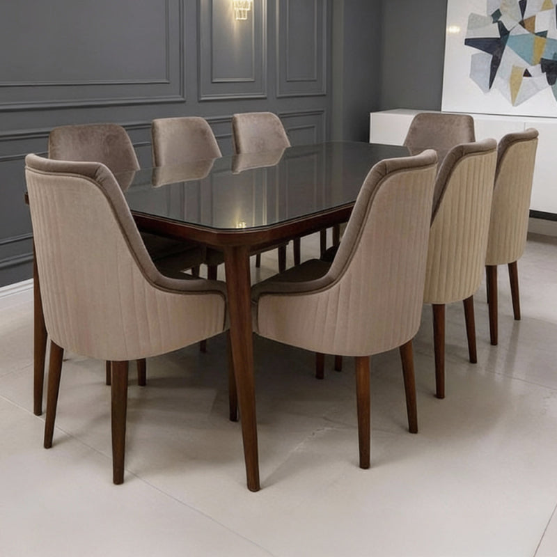 Dining Table Wood and Glass by Alhome - 200x76x90 cm
