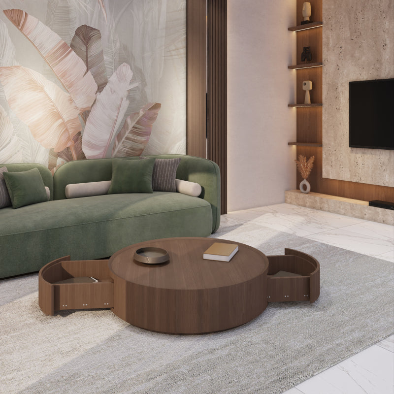 طاولة قهوة خشبية عصرية من Alhome - 95×34×95 سم