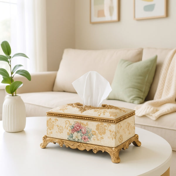 Luxury Decorative Tissue Box - Gold - 24x16x11 cm