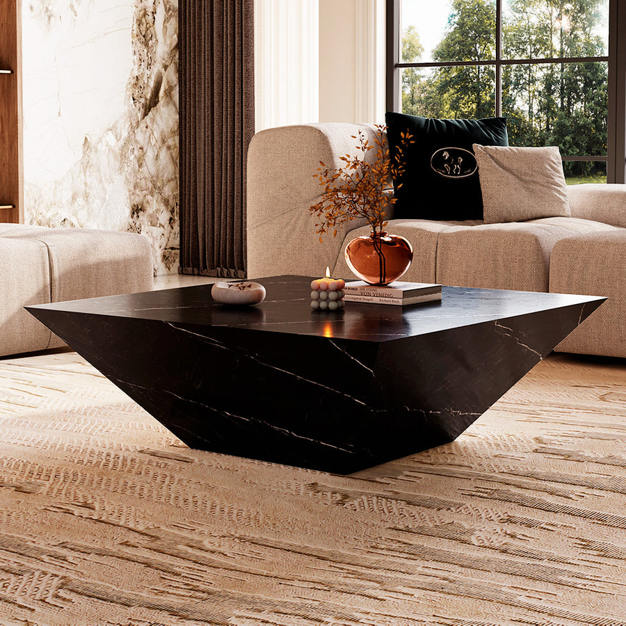 طاولة وسط رخام مركينا - لون أسود من الهوم