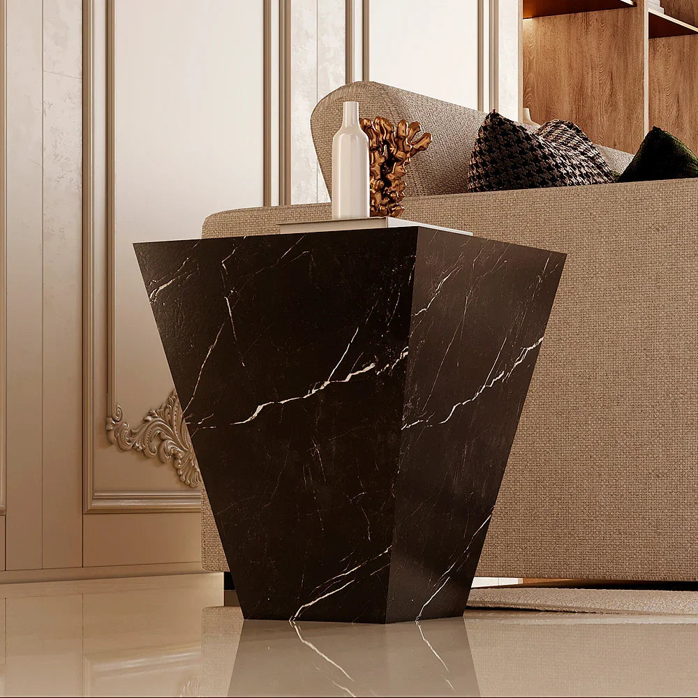 Noir Modern Estorio Marble Side Table By Alhome - 11011014