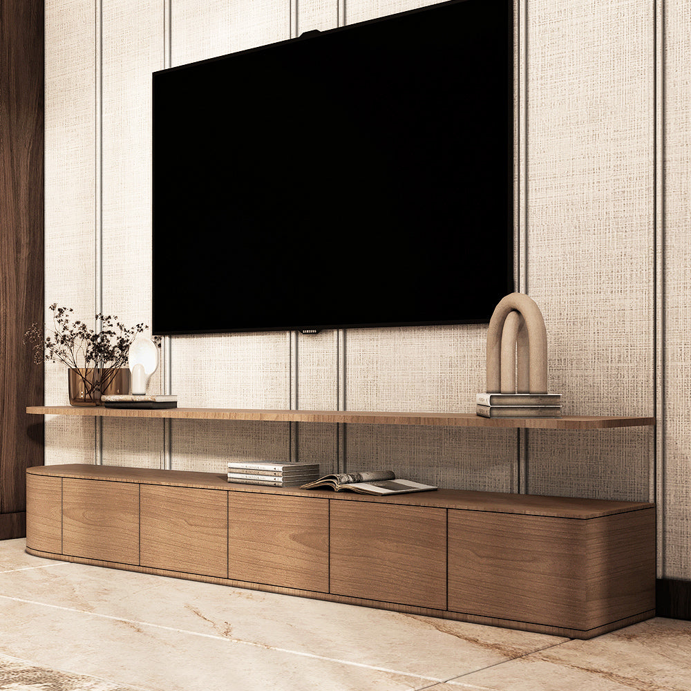 Engineered Wood TV Unit - 240x37x50 cm - Brown By Alhome - 110110608