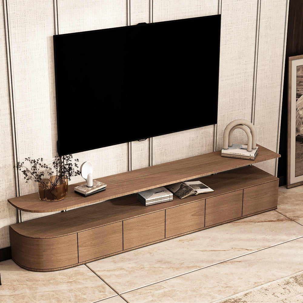 طاولة تلفزيون خشب مُصنع من الهوم - 240x37x50 سم - بني - 110110608