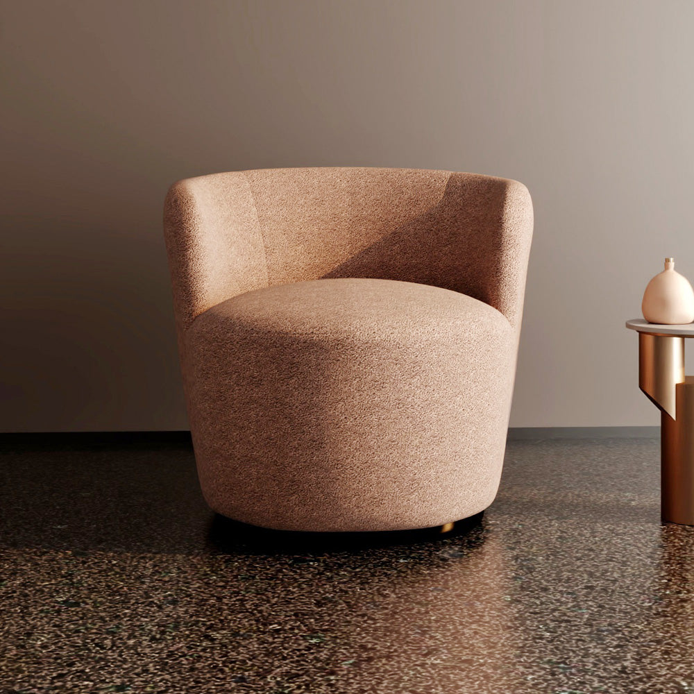 Boucle and Swedish Wood Arm Chair By Alhome - 80x85x85 cm