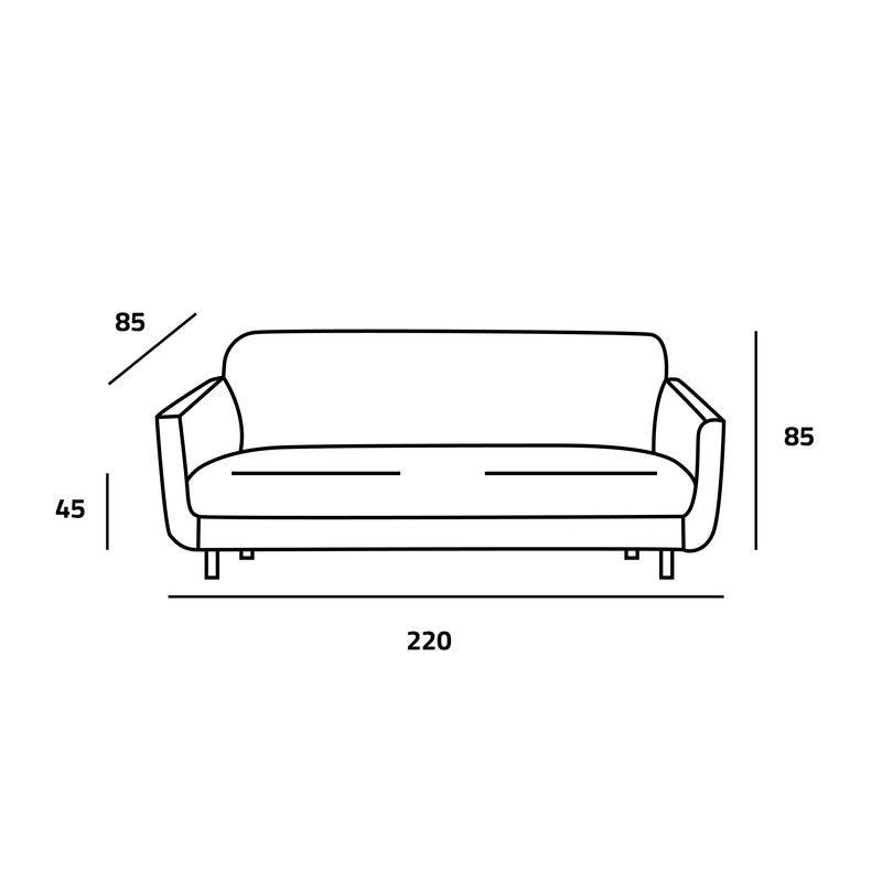 Spacious Gray Velvet 2-Seater Sofa Swedish Wood By Alhome - ALHOME