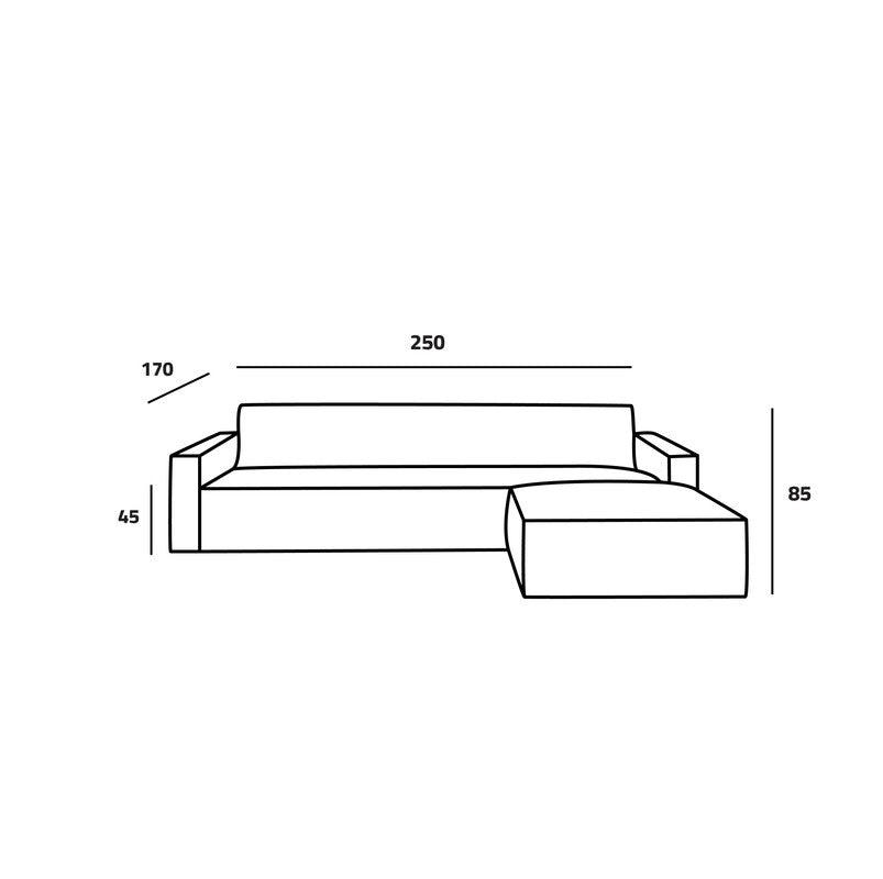 Chic Beige Linen L-Shaped Sofa - 90x250x170x45 cm - Swedish Wood By Alhome - 110111027 - ALHOME