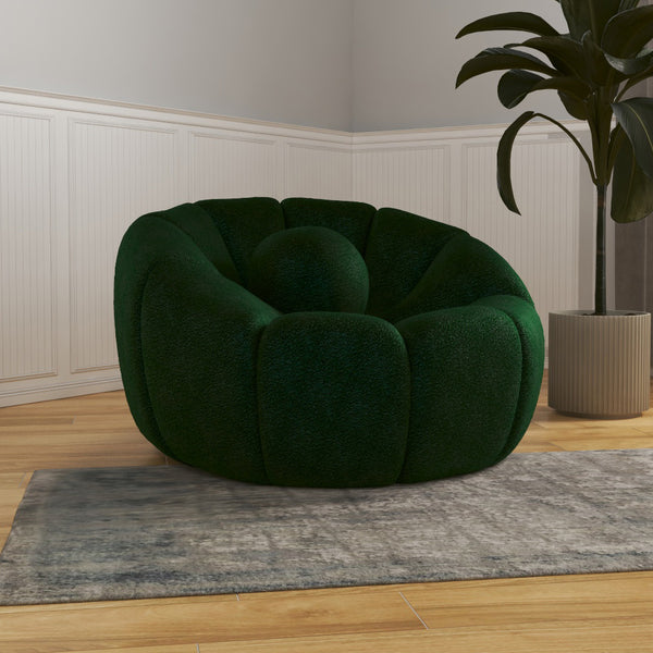 Swedish Wood And Velvet Arm Chair - 100x95x70 cm - Green By Alhome - 110111098