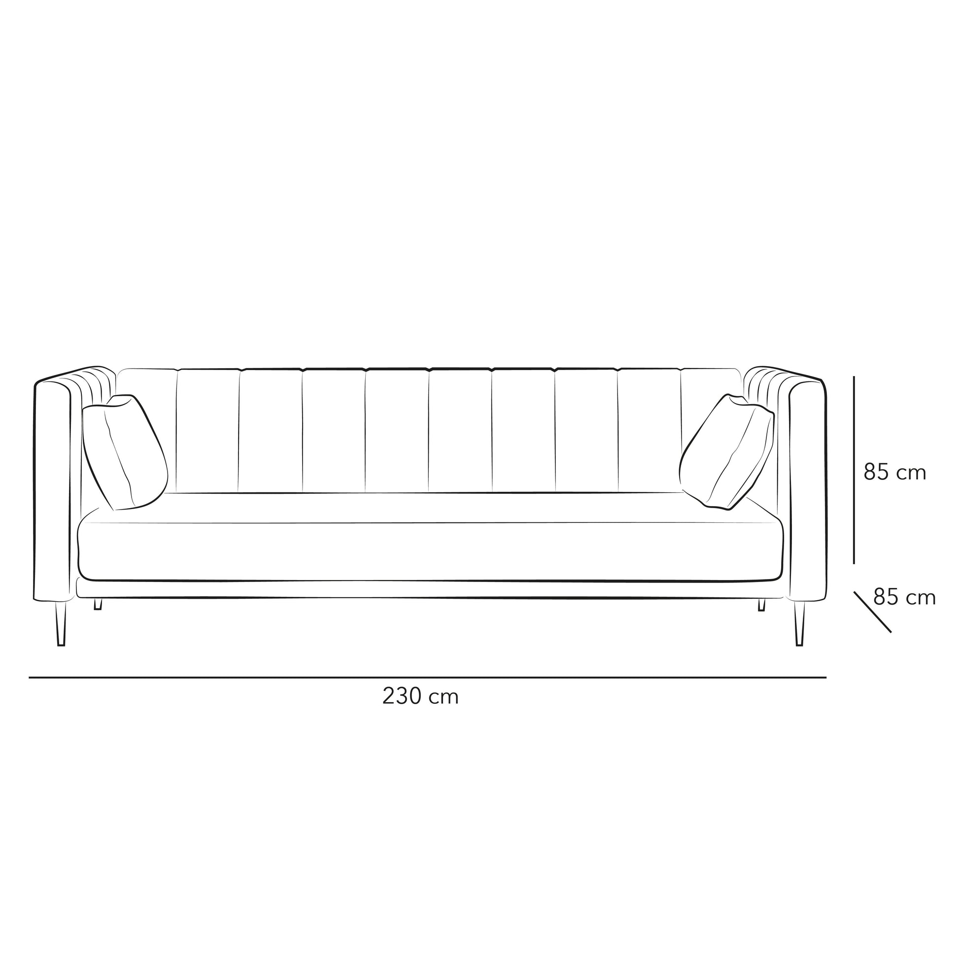 Sublime Simplicity: Beige Velvet 2-Seater Sofa By Alhome - ALHOME