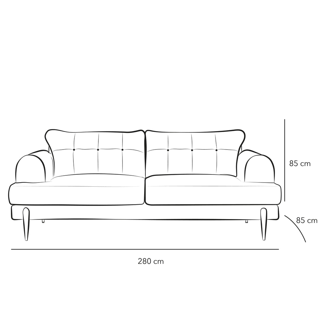 Timeless Tranquility: White Linen 3-Seater Sofa By Alhome - ALHOME