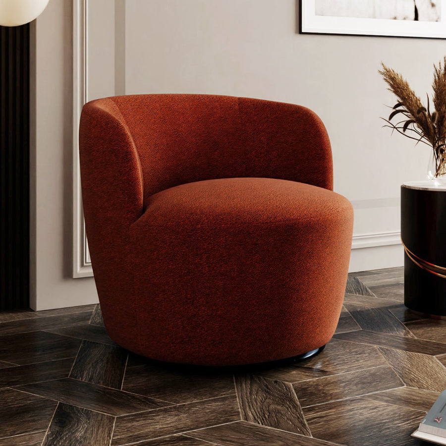 كرسي بذراعين من البوكليه والخشب السويدي من الهوم - 80x85x85 سم