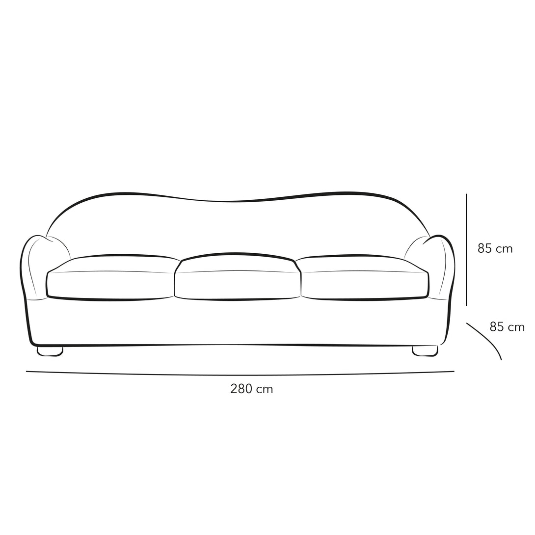 Beige Linen 3-Seater Sofa for Timeless Elegance By Alhome - ALHOME