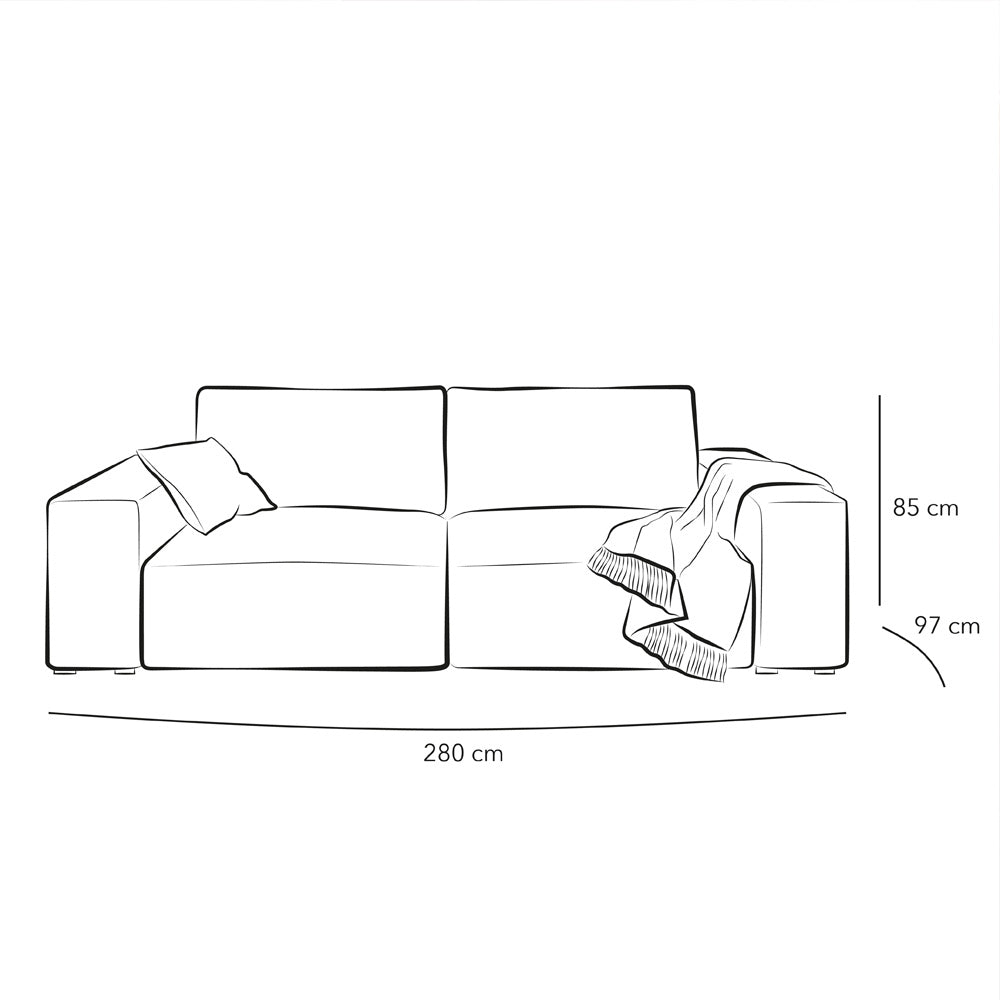Alhome Gray velvet 2 Seater Sofa - 110111152