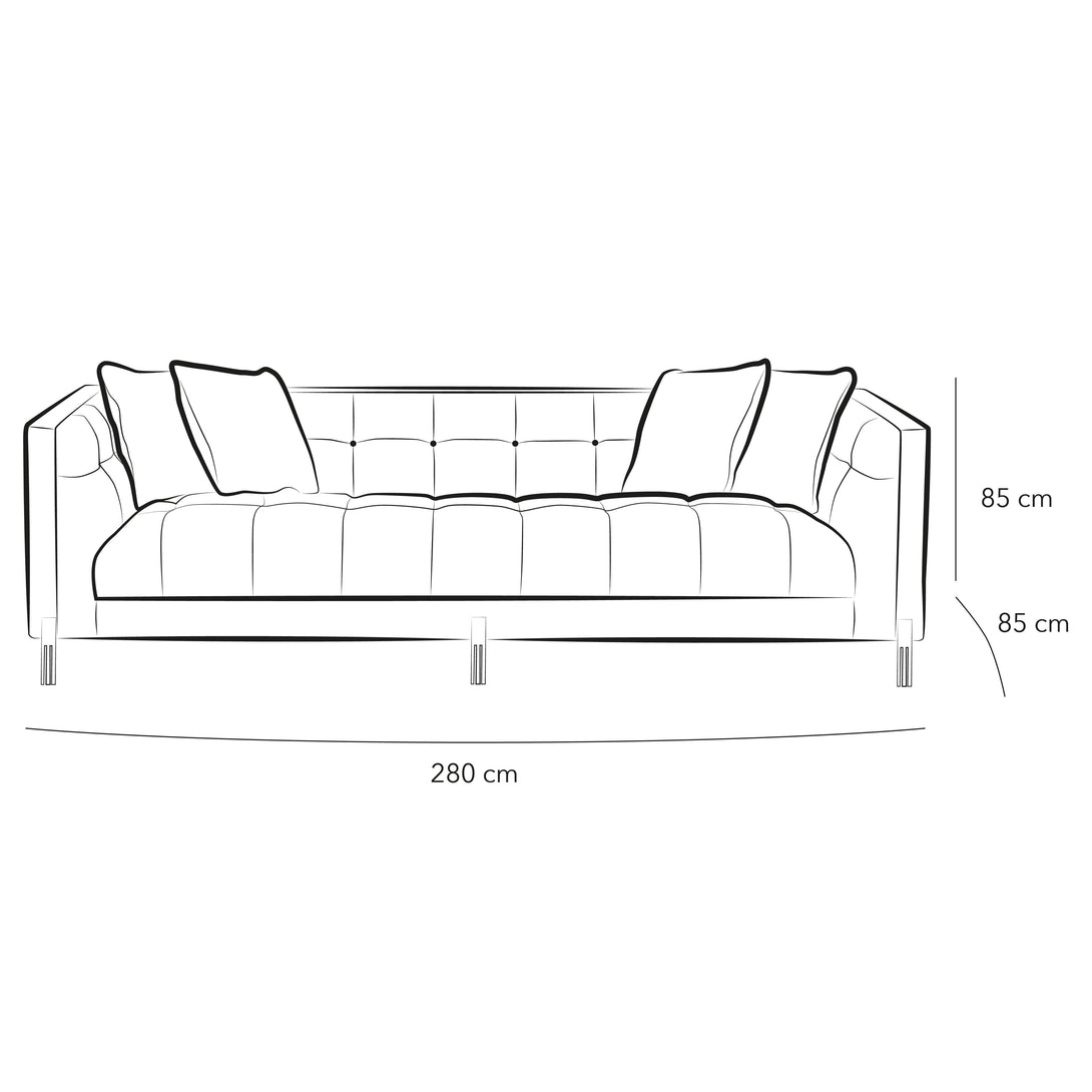 Modern Elegance: 3-Seater Velvet Sofa By Alhome - ALHOME