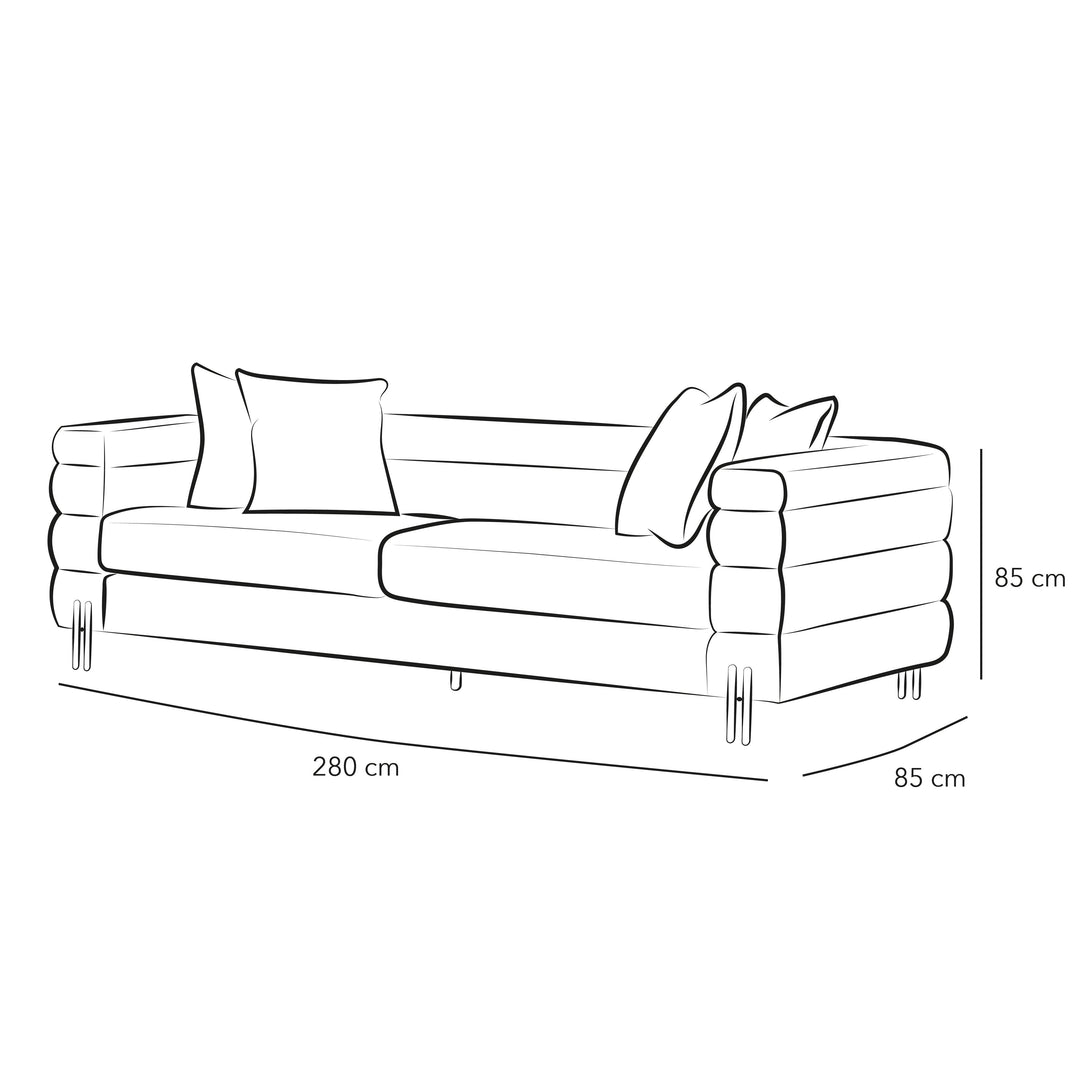 3-Seater Boucl Sofa for Chic Simplicity By Alhome - ALHOME