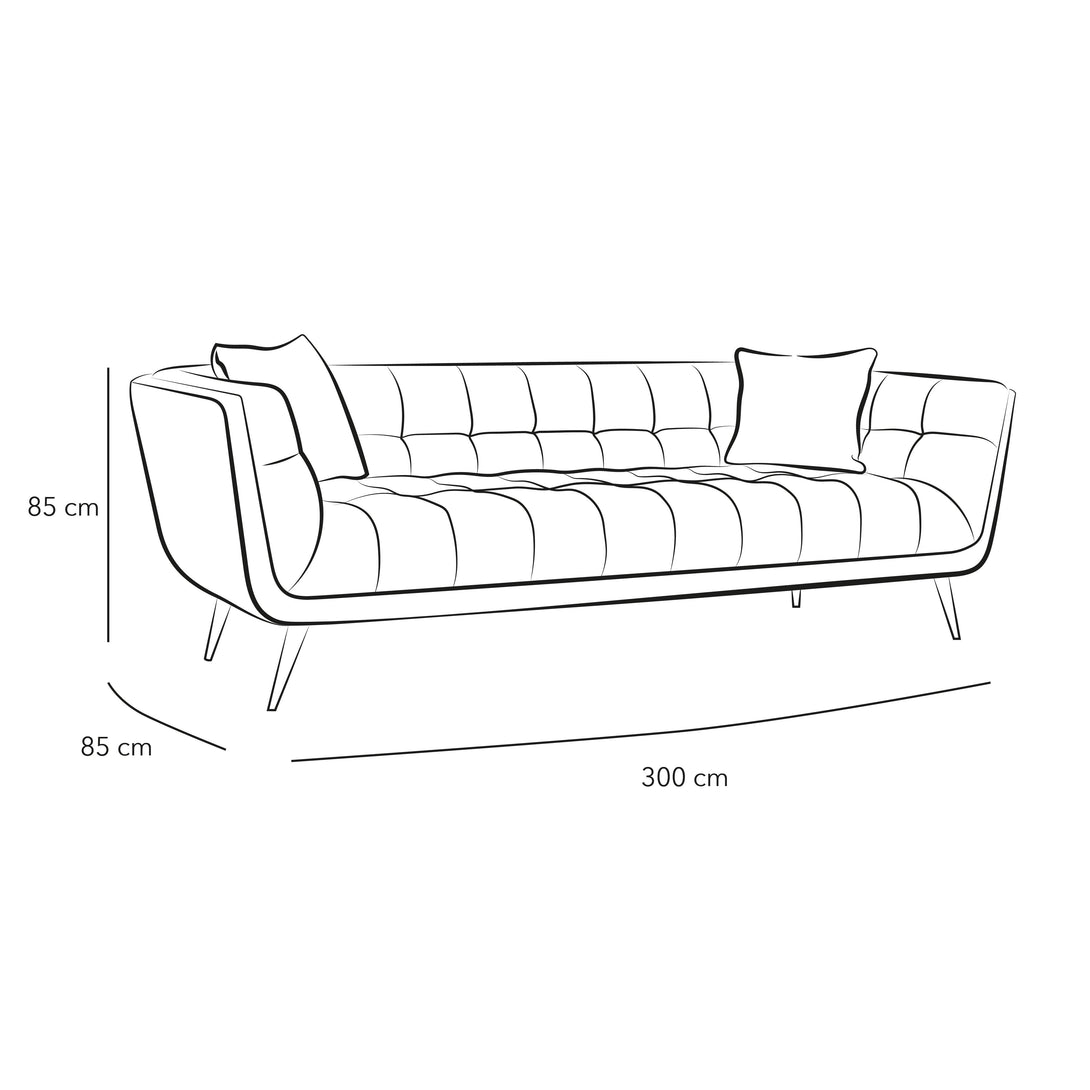 3-Seater Boucl Sofa in White for Pure Elegance By Alhome - ALHOME