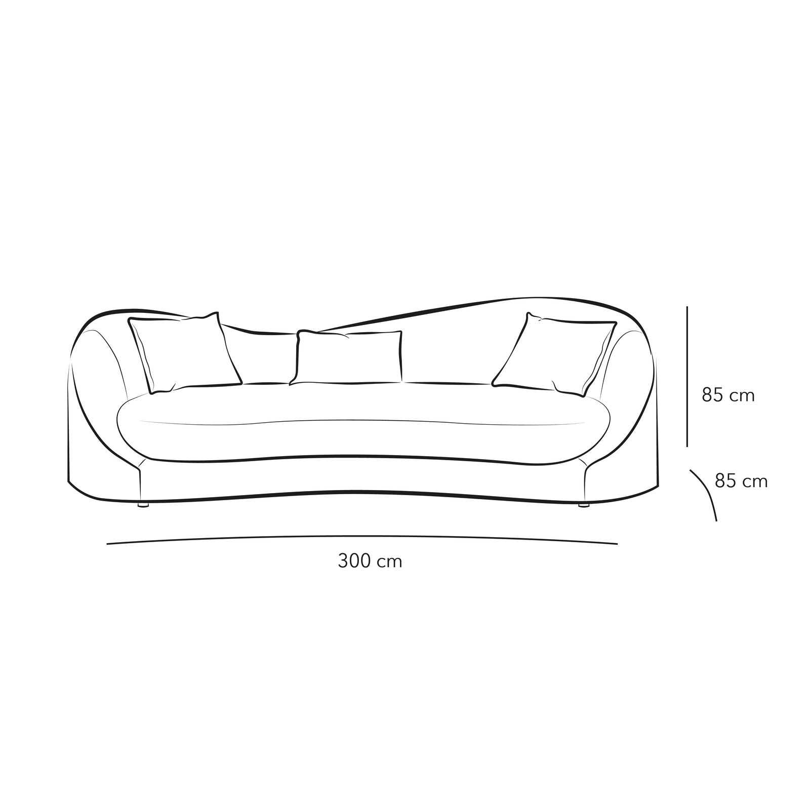 Velvet Opulence: 3-Seater Sofa in Elegant Gray By Alhome - ALHOME