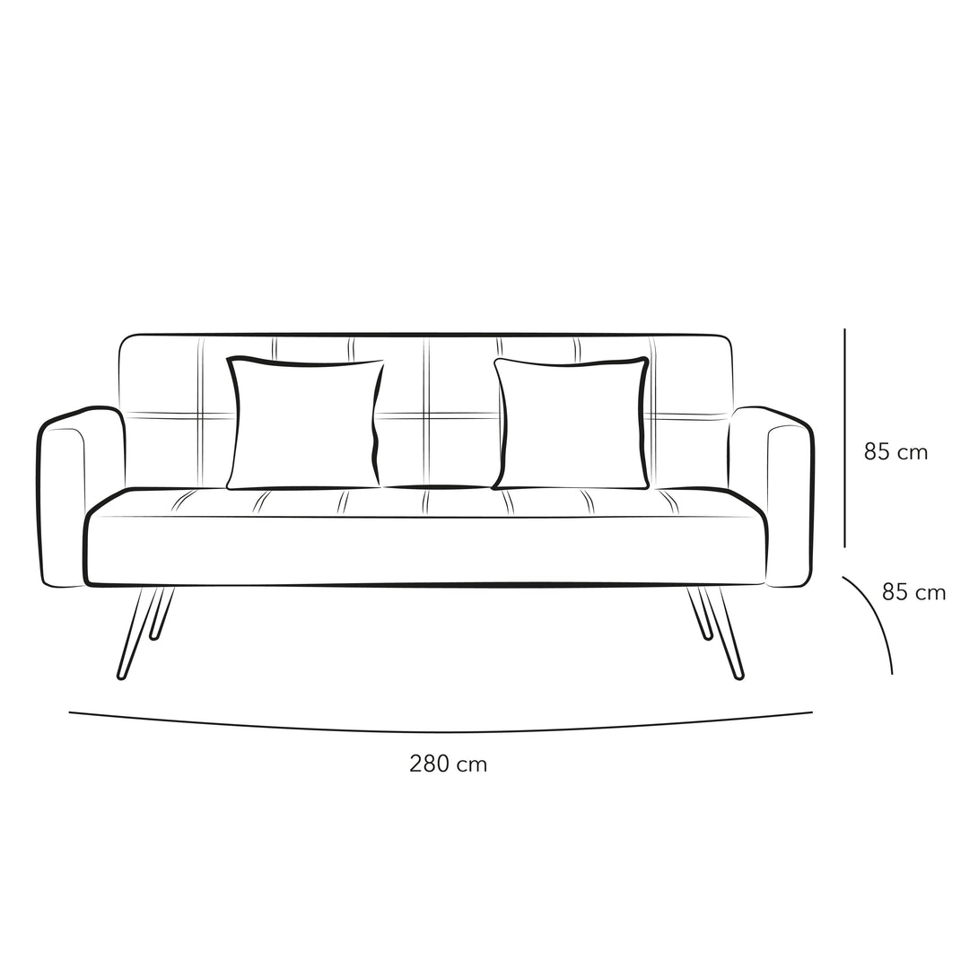 3-Seater Boucl√© Sofa in Soft Pink By Alhome - ALHOME