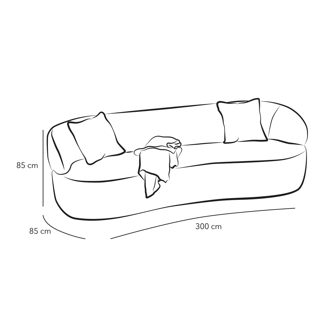 3-Seater Boucl√© Sofa in Elegant Beige By Alhome - 110111249 - ALHOME