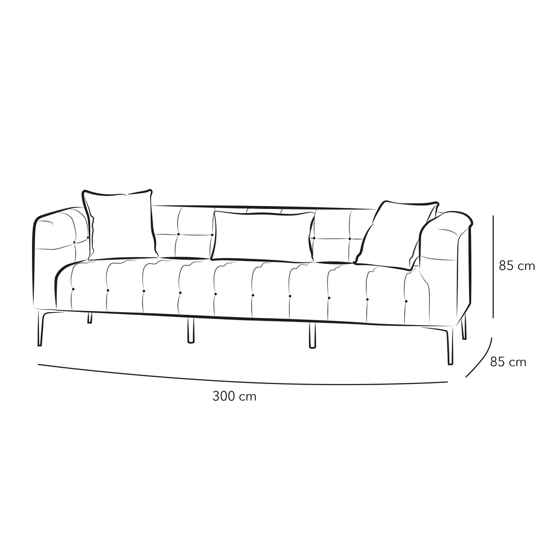 3-Seater Velvet Sofa in Elegant Beige By Alhome - 110111258 - ALHOME