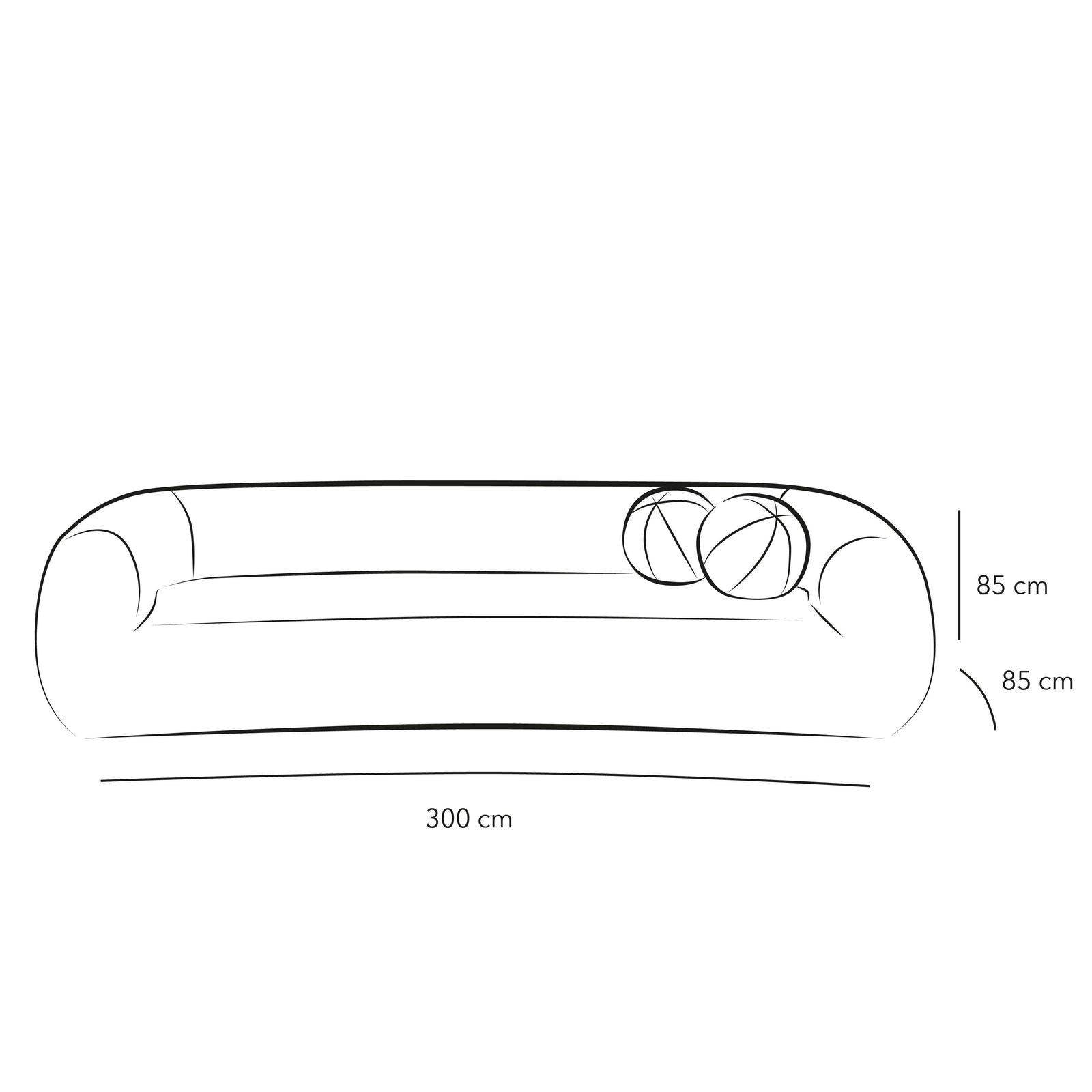 Contemporary Elegance: 3-Seater Bouclâˆڑآ© Sofa in Grey By Alhome - ALHOME