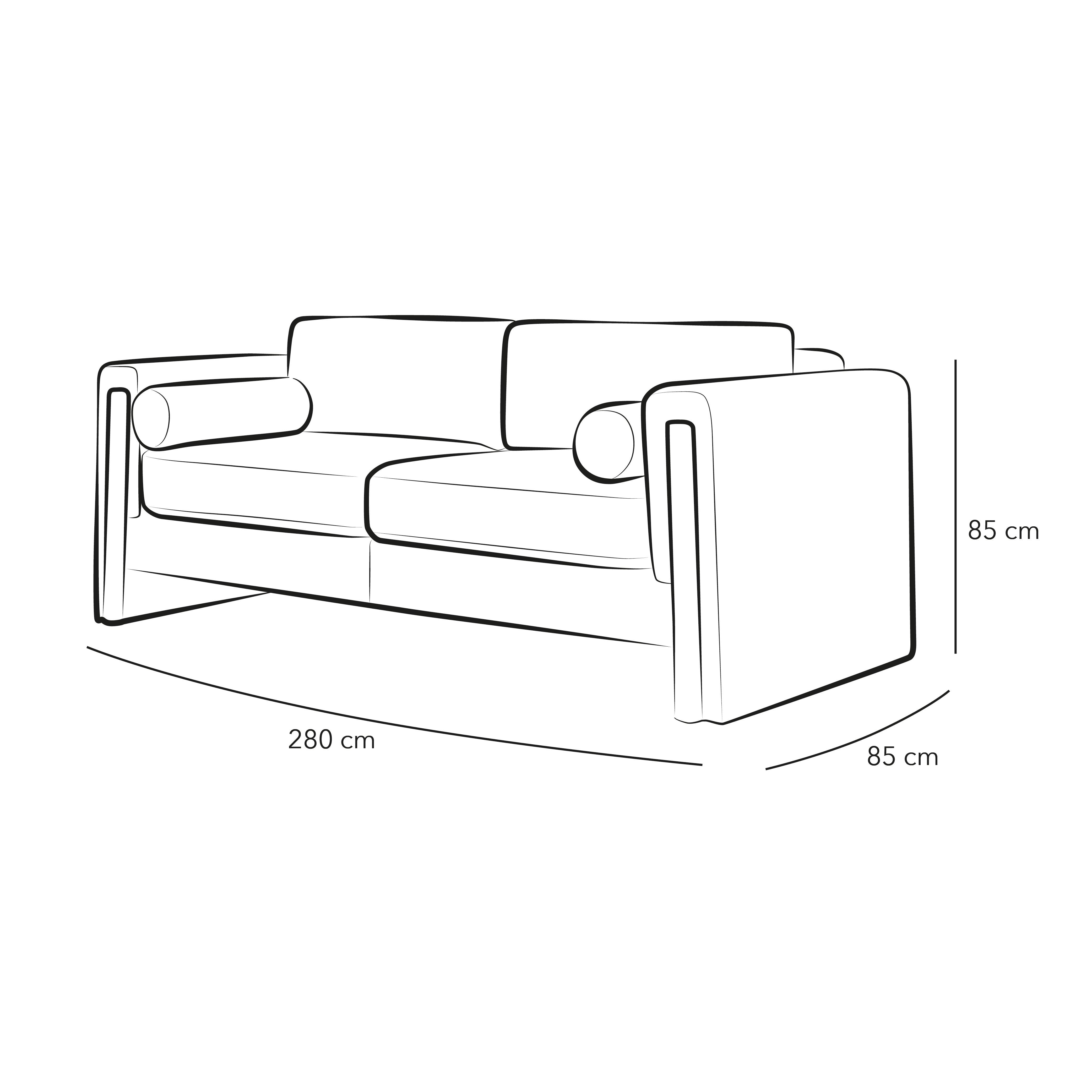 Timeless Relaxation: 3-Seater Linen Sofa in Beige By Alhome - ALHOME