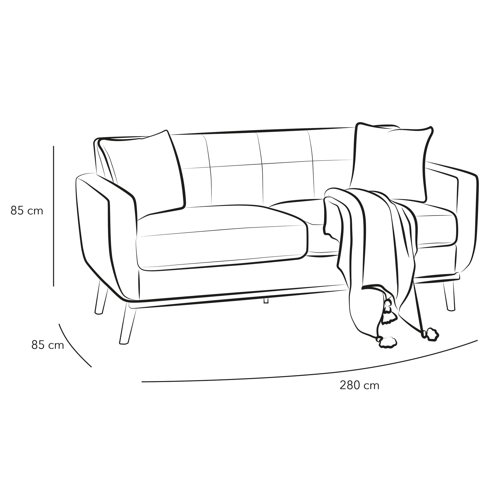 Sleek Serenity: 3-Seater Bouclâˆڑآ© Sofa in Grey By Alhome - ALHOME