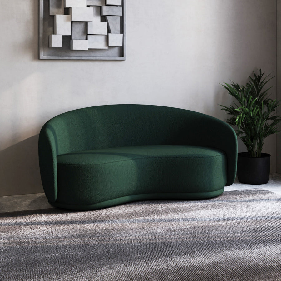 Boucle and Sweedish Wood 2-Seater Sofa By Alhome - 140x280x85x85 cm - 11011132