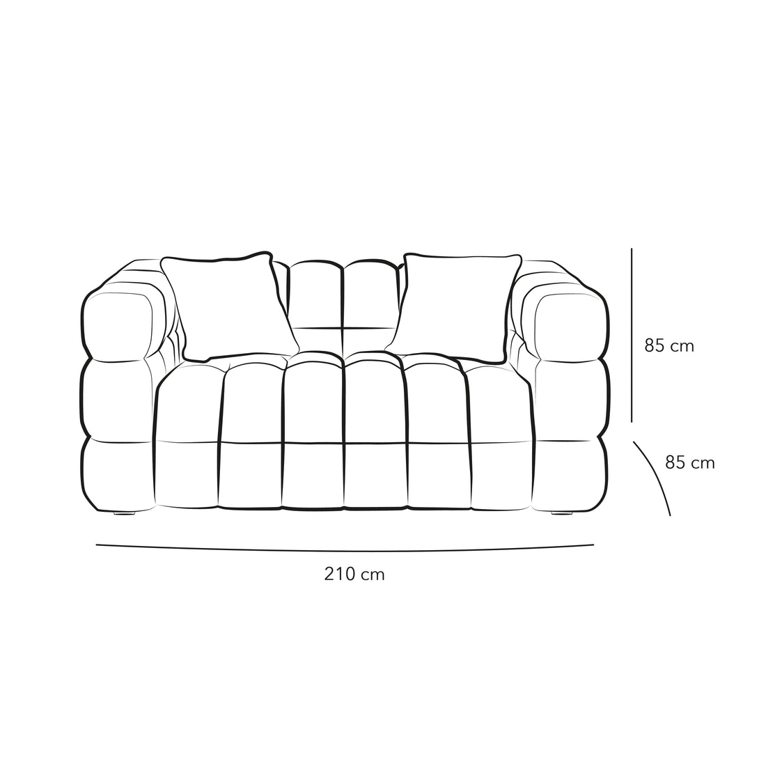 2-Seater Beige Boucle Sofa By Alhome - ALHOME