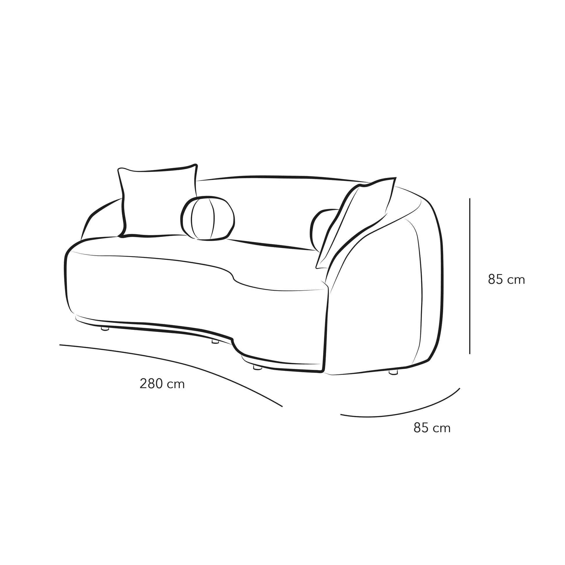 3-Seater Beige Boucl√© Sofa" By Alhome - ALHOME