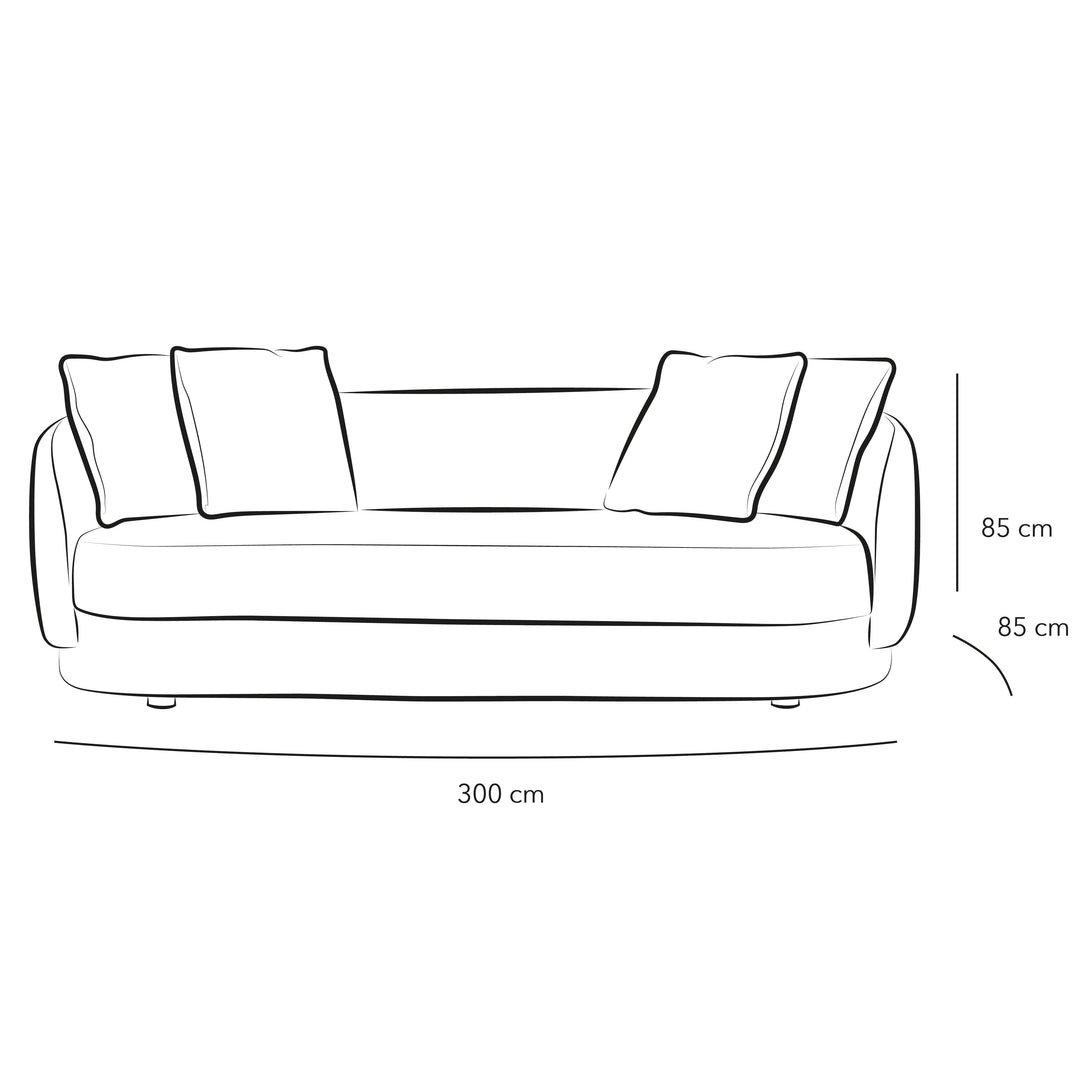 3-Seater Beige Boucl Sofa By Alhome - 110111335 - ALHOME