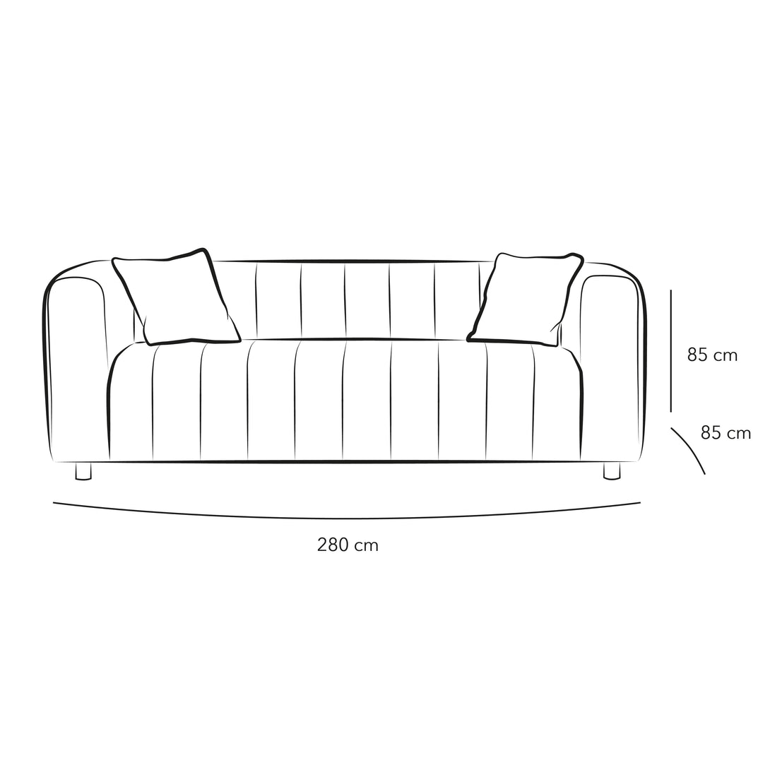 3-Seater Beige Chanel Sofa By Alhome - ALHOME