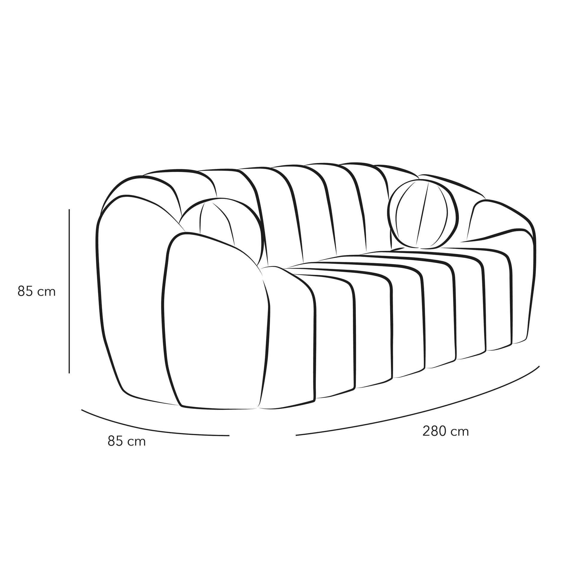 3-Seater Grey Bouclâˆڑآ© Sofa By Alhome - ALHOME