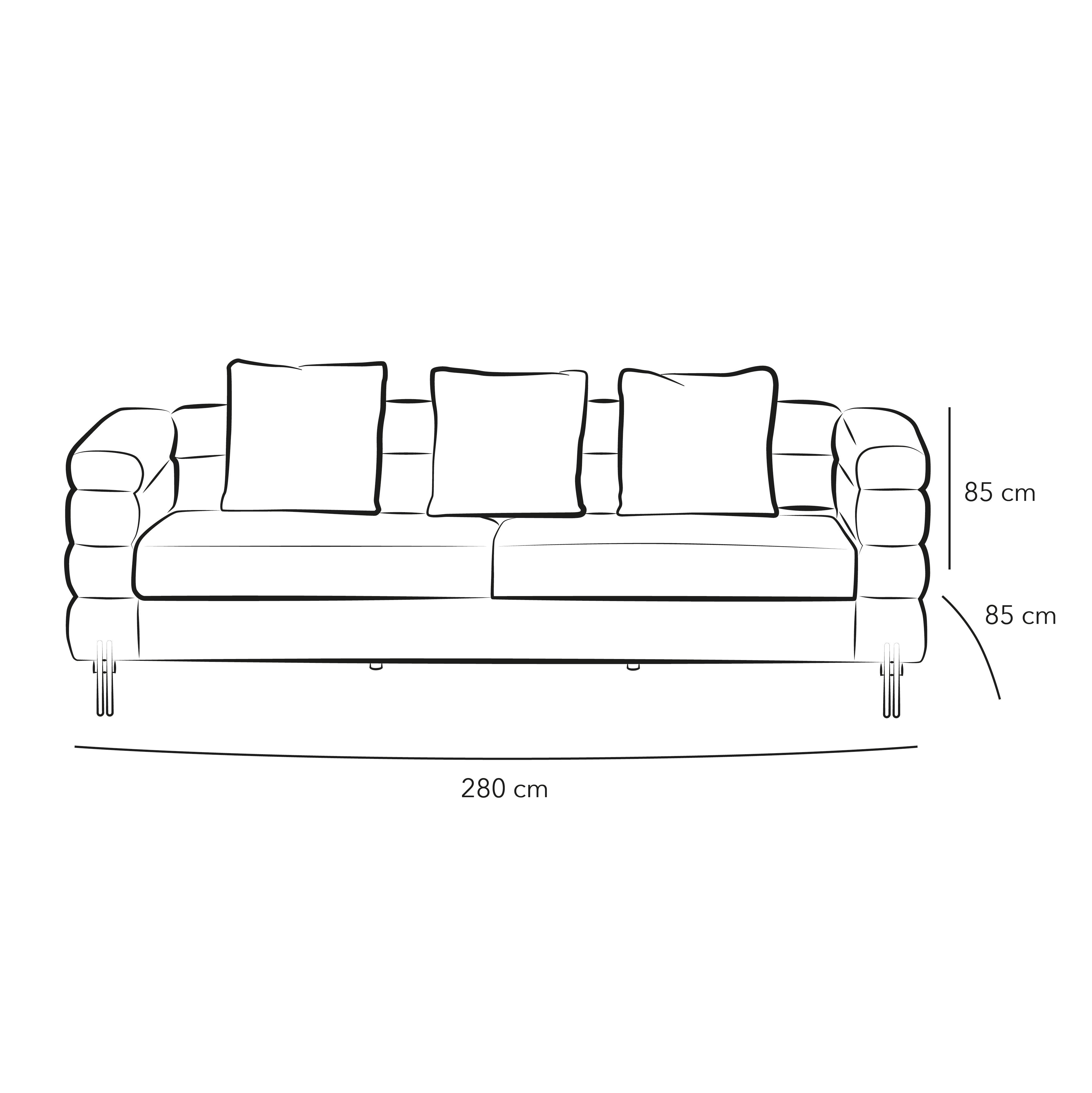 3-Seater Gray Boucl√© Sofa By Alhome - ALHOME