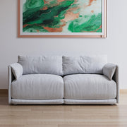 Alhome grey linen 3 Seater Sofa - 110111347