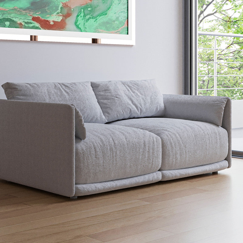 Alhome grey linen 3 Seater Sofa - 110111347