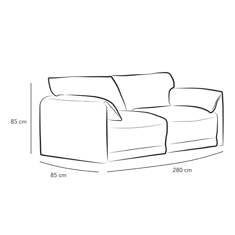 Alhome grey linen 3 Seater Sofa - 110111347