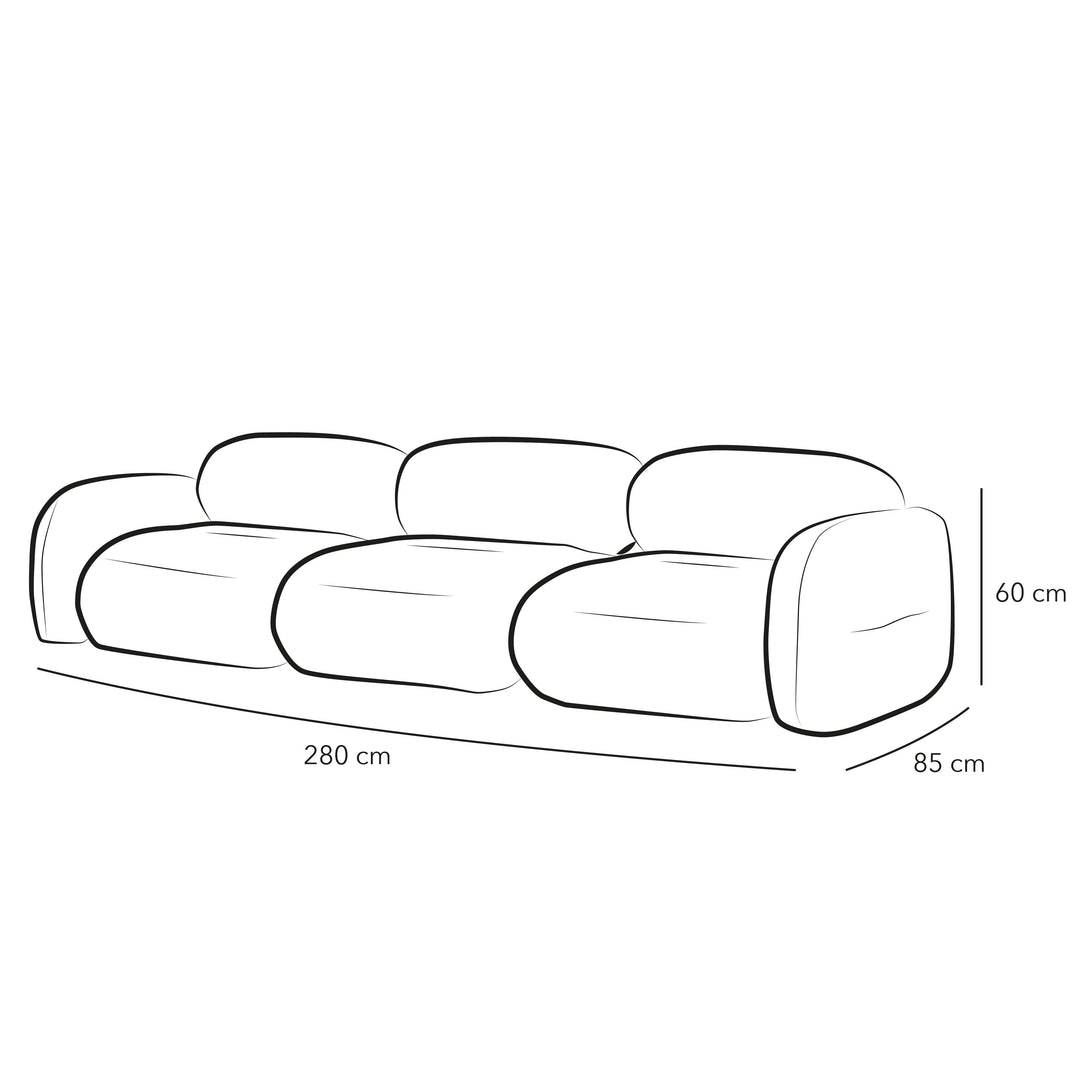 3-Seater Beige Velvet Sofa By Alhome - 110111349 - ALHOME