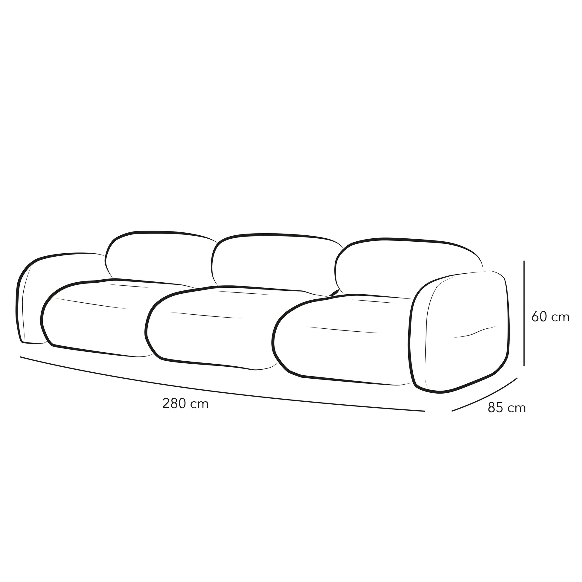 3-Seater Beige Velvet Sofa By Alhome - 110111349 - ALHOME