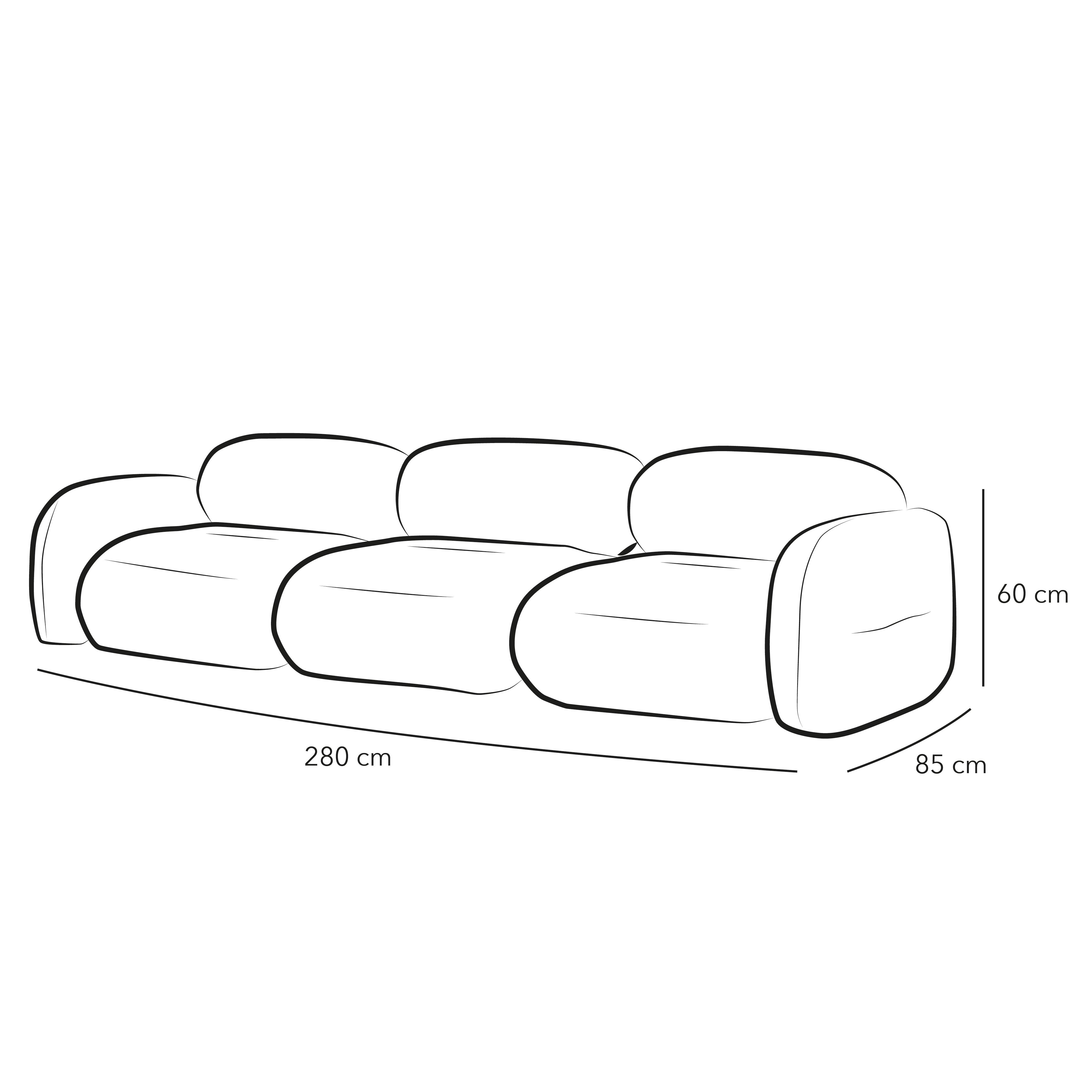 3-Seater Beige Velvet Sofa By Alhome - 110111349 - ALHOME