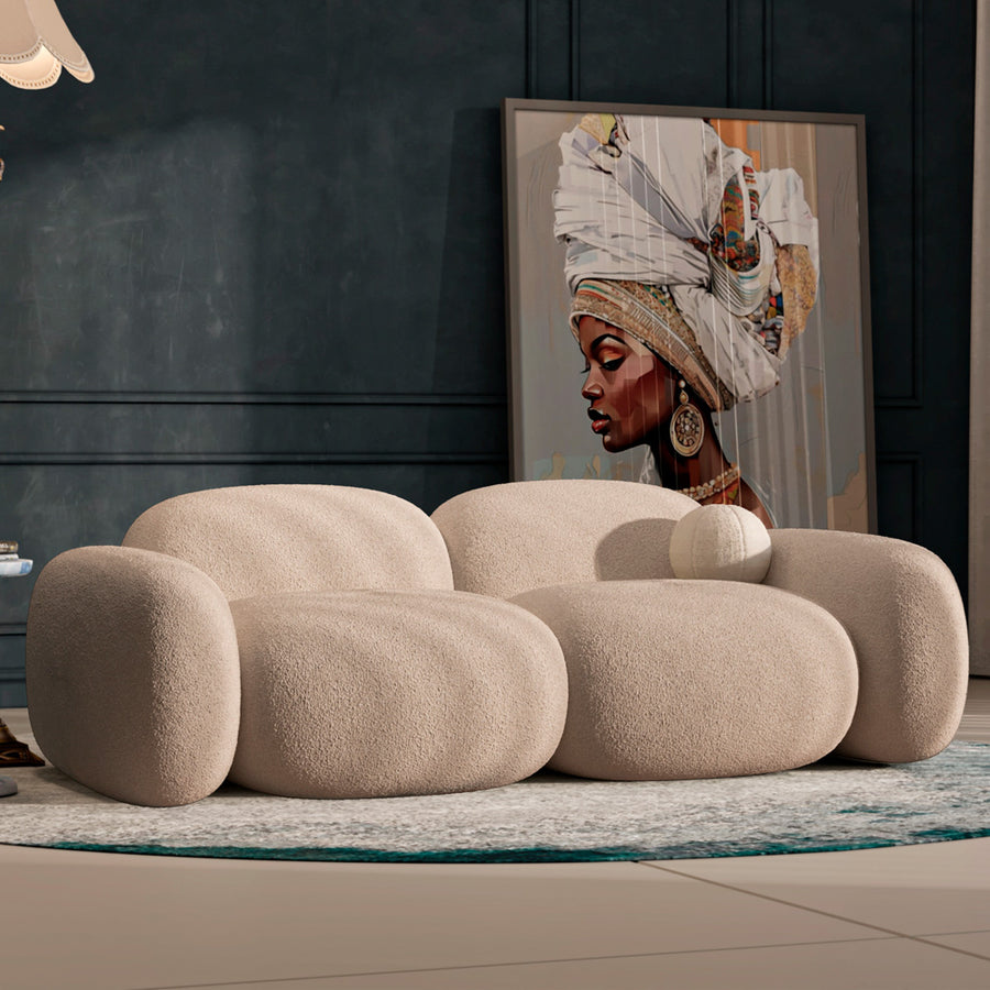 2-Seater Beige Sofa By Alhome - 110111357