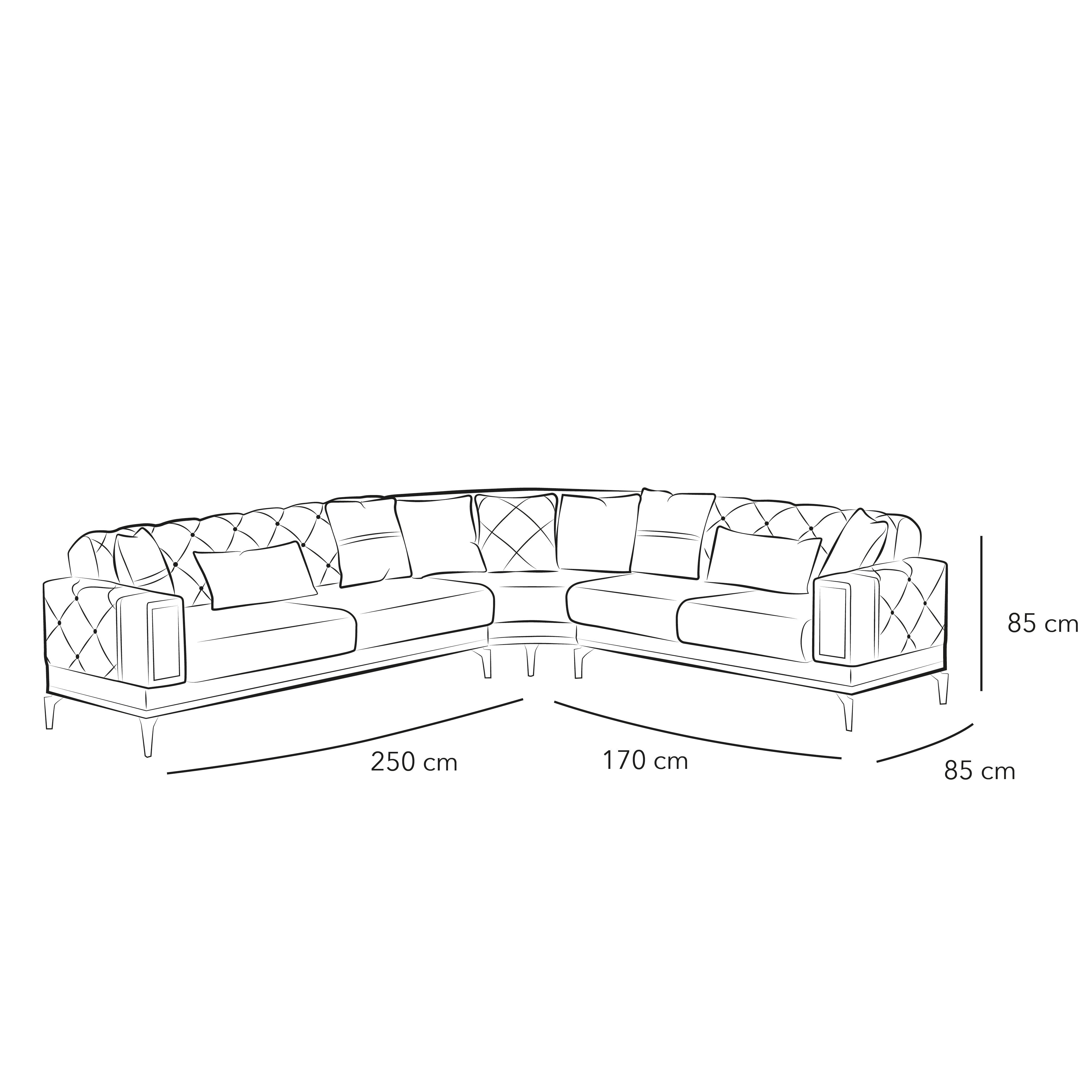 Velvet Indigo L-Shaped Sofa By Alhome - ALHOME