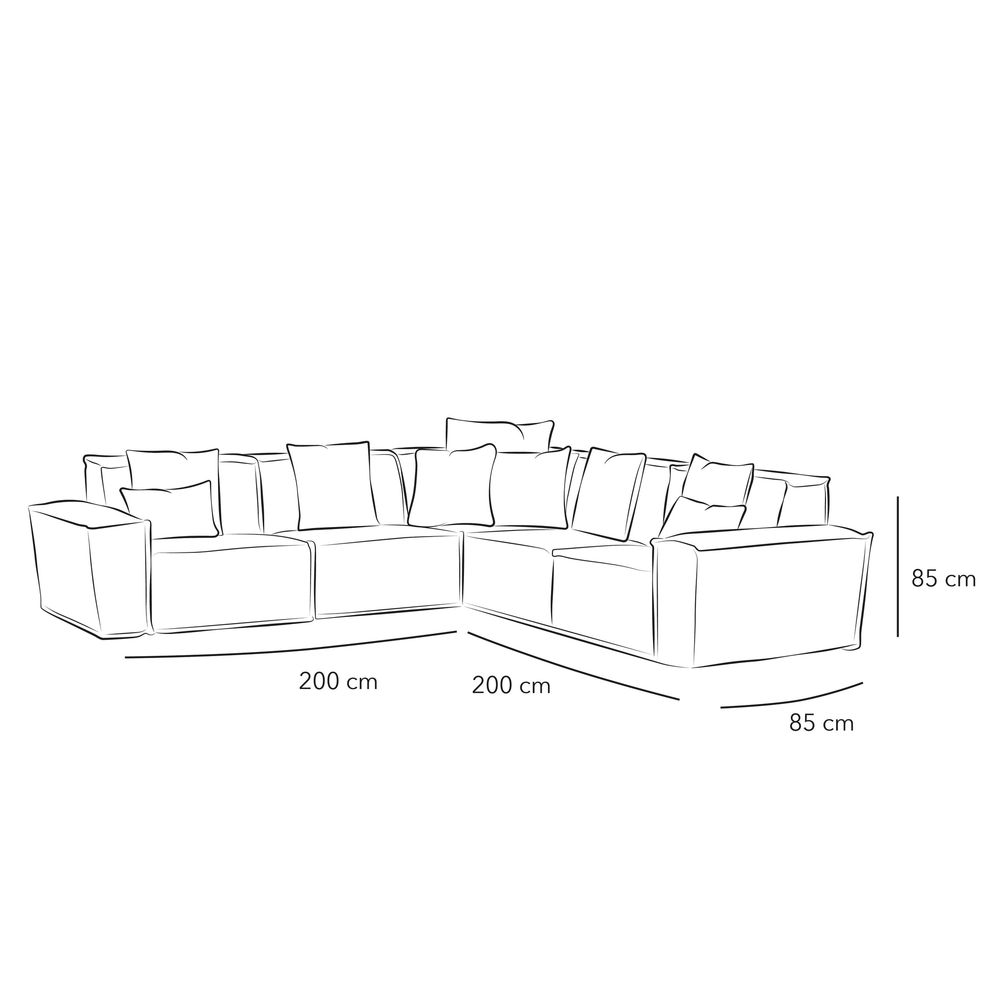 Linen Gray L-Shaped Sofa By Alhome - ALHOME