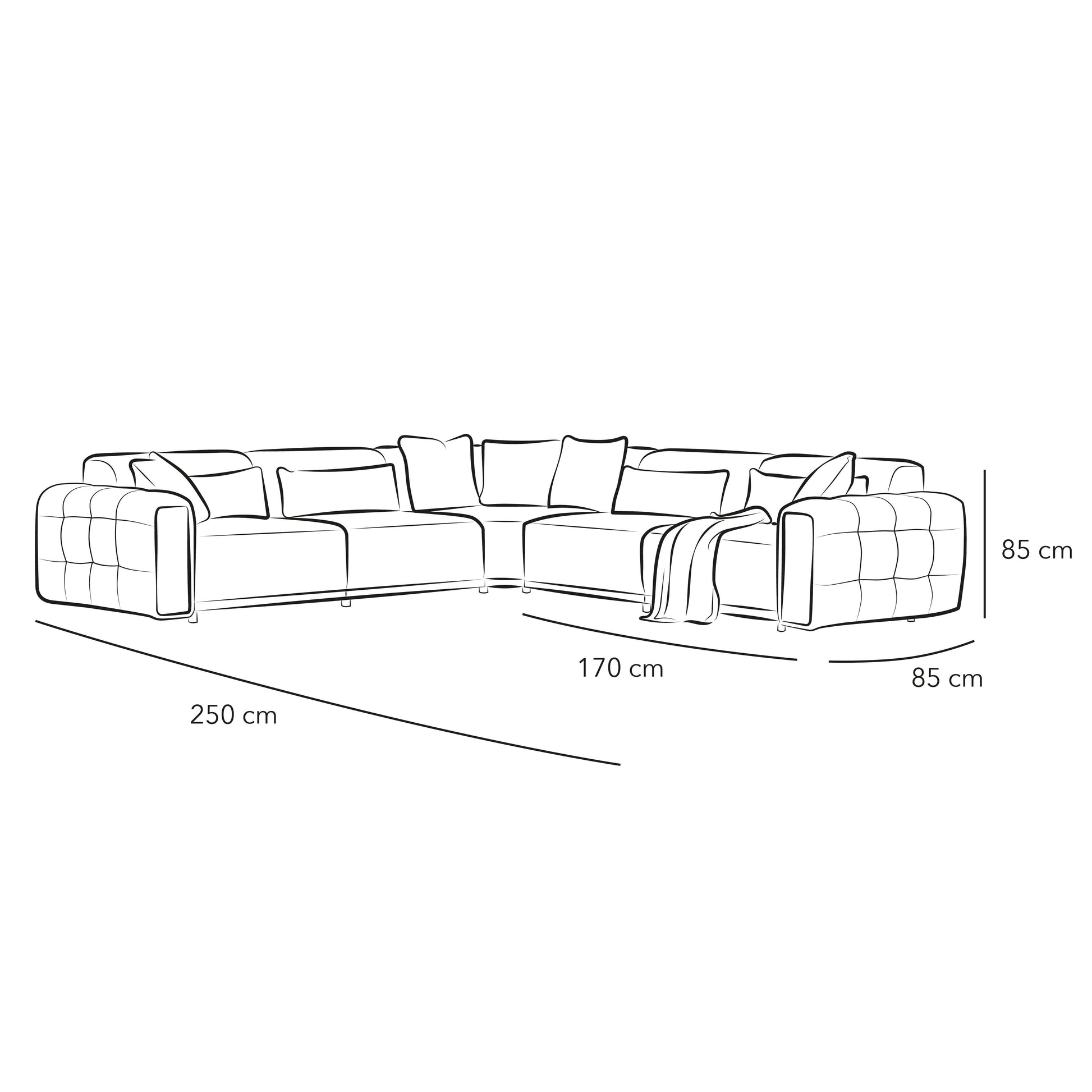 Chanel Beige L-Shaped Sofa By Alhome - ALHOME