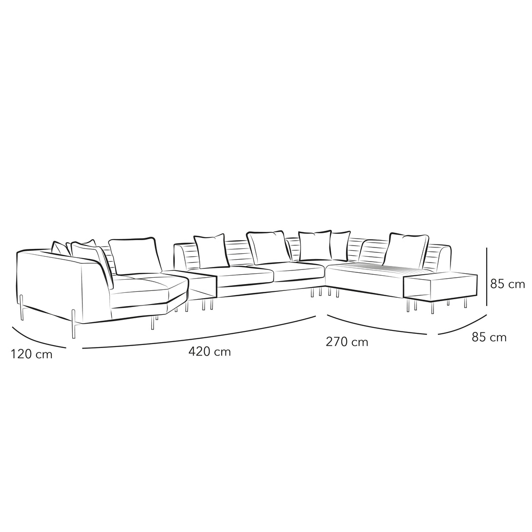 Chanel Gray L-Shaped Sofa By Alhome - ALHOME