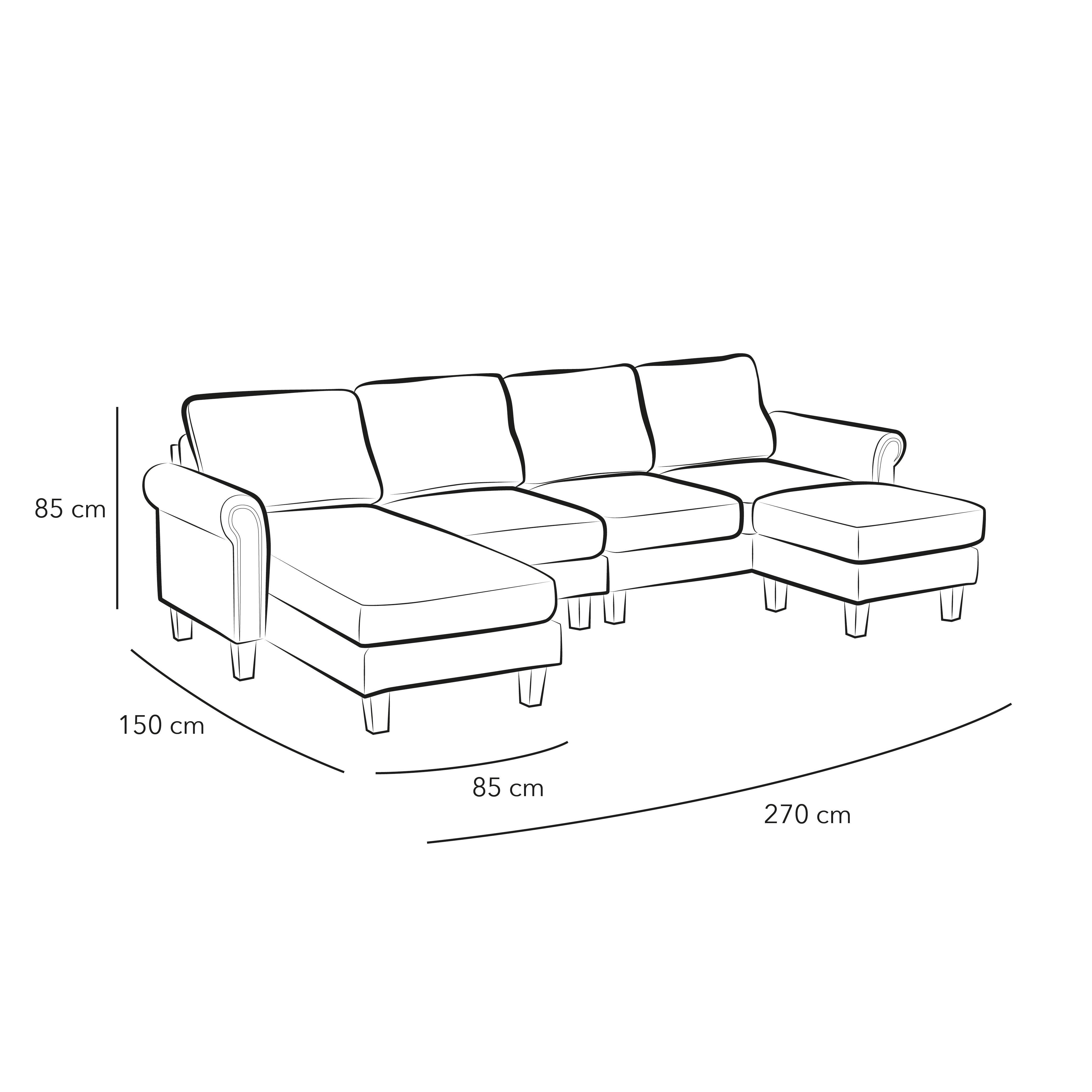 Gray Linen U-Shaped Sofa By Alhome - 110111699 - ALHOME