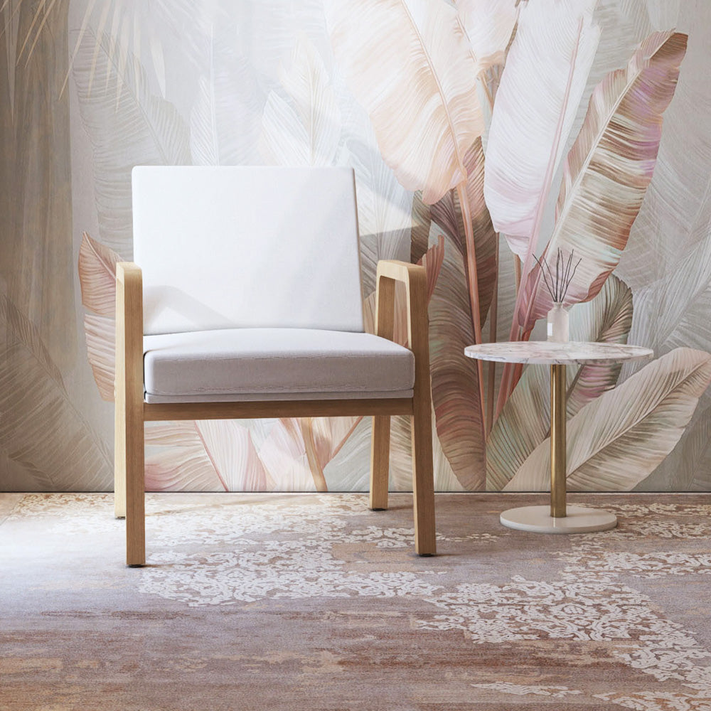 Beige Armchair from Al Home – Premium Linen Upholstery Swedish Wood Frame75×75×87 cm