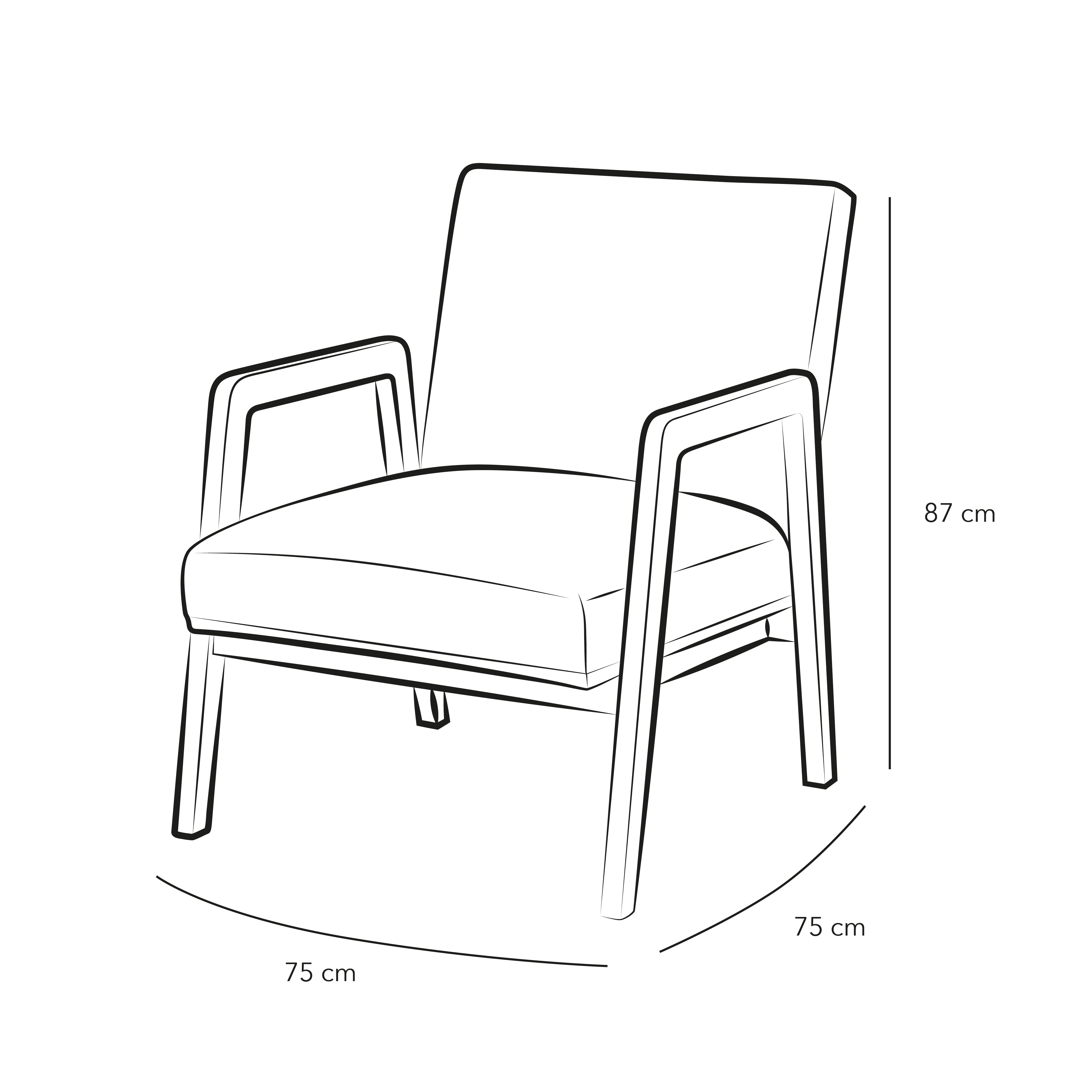Beige Armchair from Al Home – Premium Linen Upholstery Swedish Wood Frame75×75×87 cm