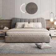 Velvet with Swedish Wood Bed By Alhome - Gray - 11011243