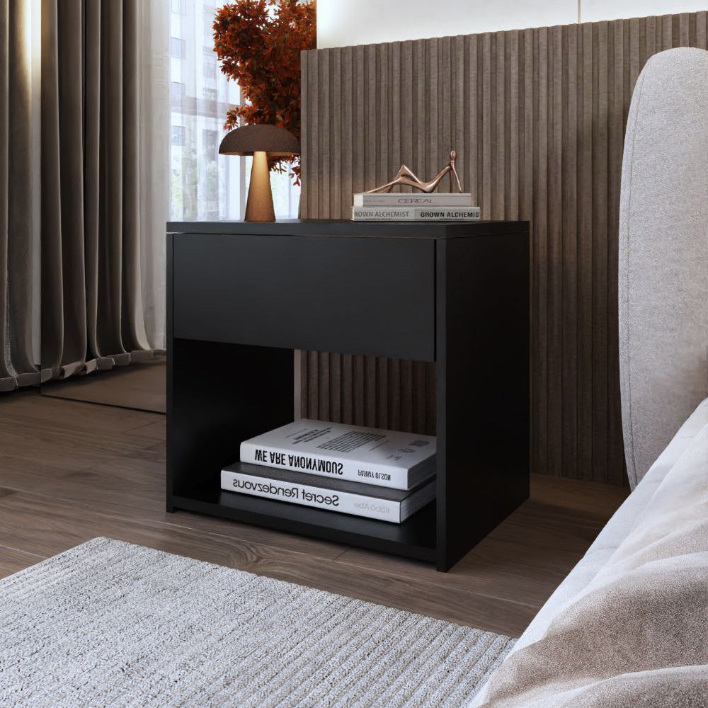 Compact Melamine Nightstand By Alhome